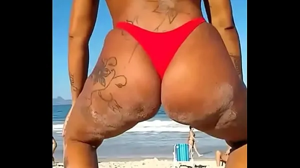 Show On the beach little bitch wiggling in thong my Clips