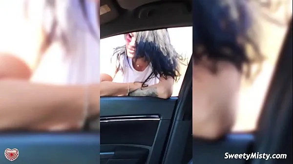 Show Sexy Babe Sensual Blowjob Big Dick in the Car by the Sea my Clips